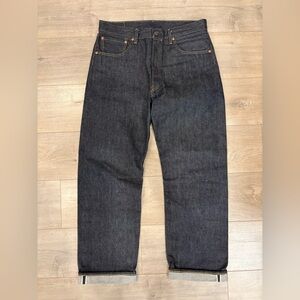 Levi's 50155-0055 Selvedge Denim 501XX Rigid 1955 Model Dark Wash Size 36x32